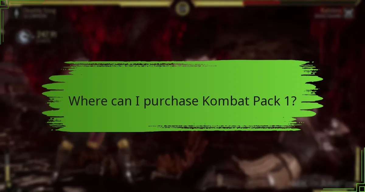 Where can I purchase Kombat Pack 1?